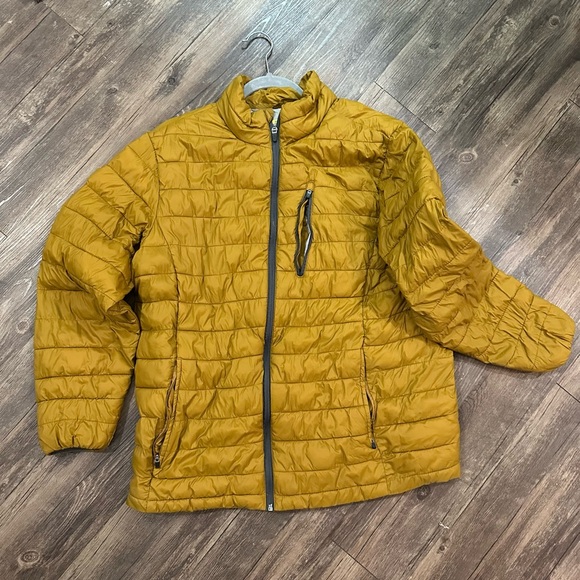 Men’s Large Mustard Yellow Puffer Jacket — see description - Picture 2 of 8